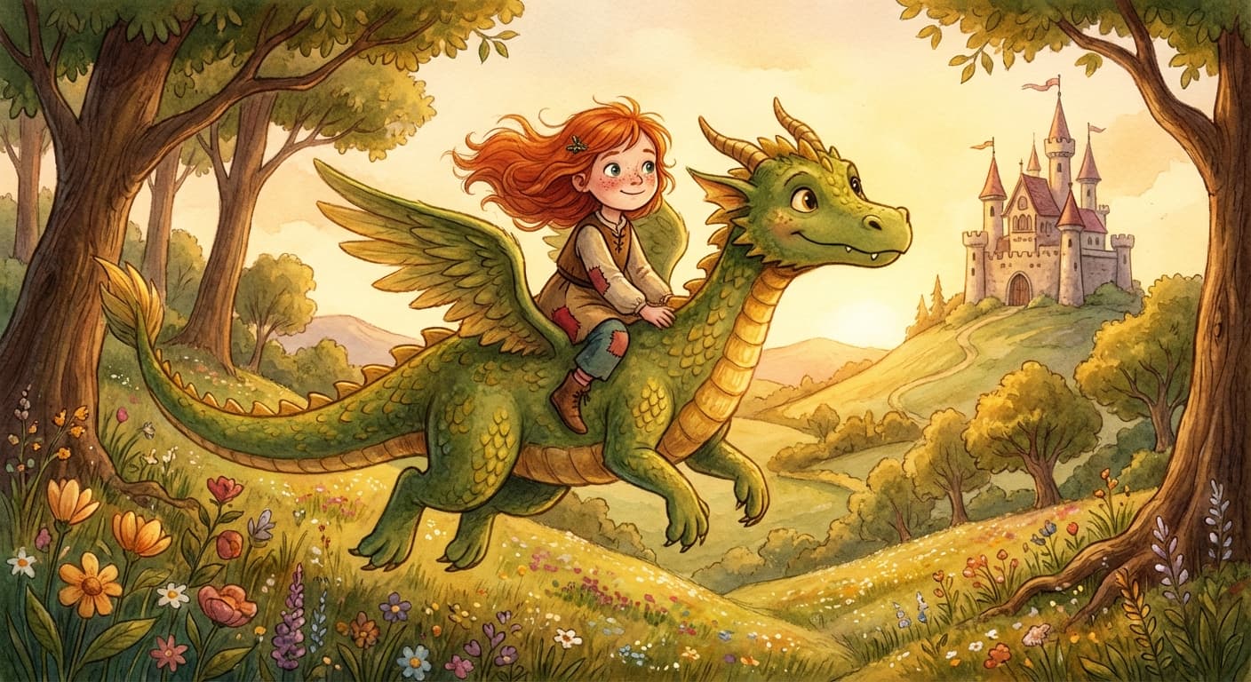 Classic Storybook style — full landscape spread